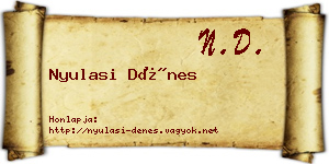 Nyulasi Dénes névjegykártya